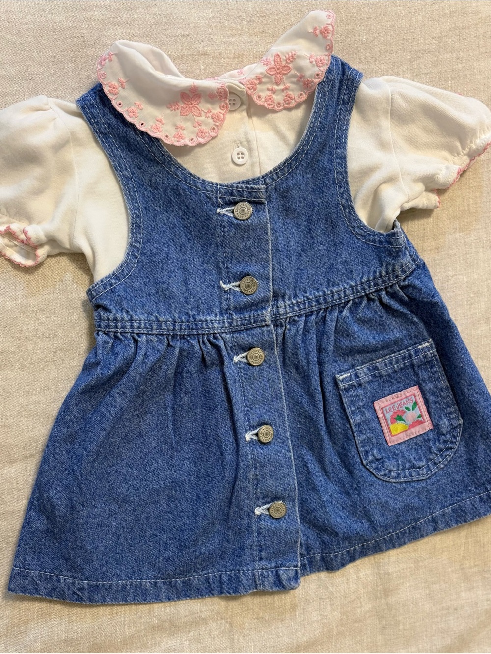 Vintage Lee Dress & Baby B'gosh Shirt Girls Outfit 12/18M